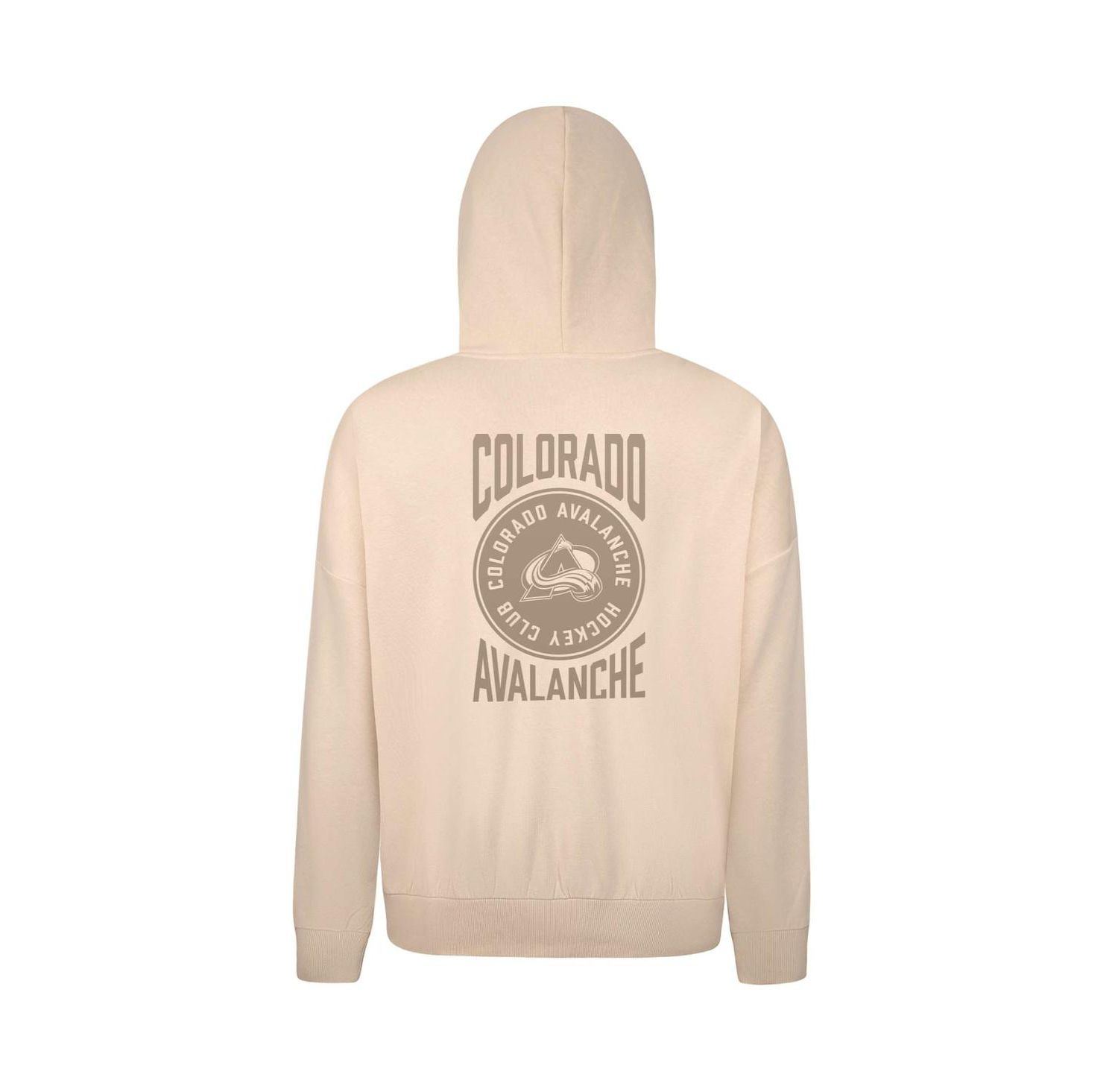 Men's Cream Colorado Avalanche Contact Stamp Pullover Hoodie