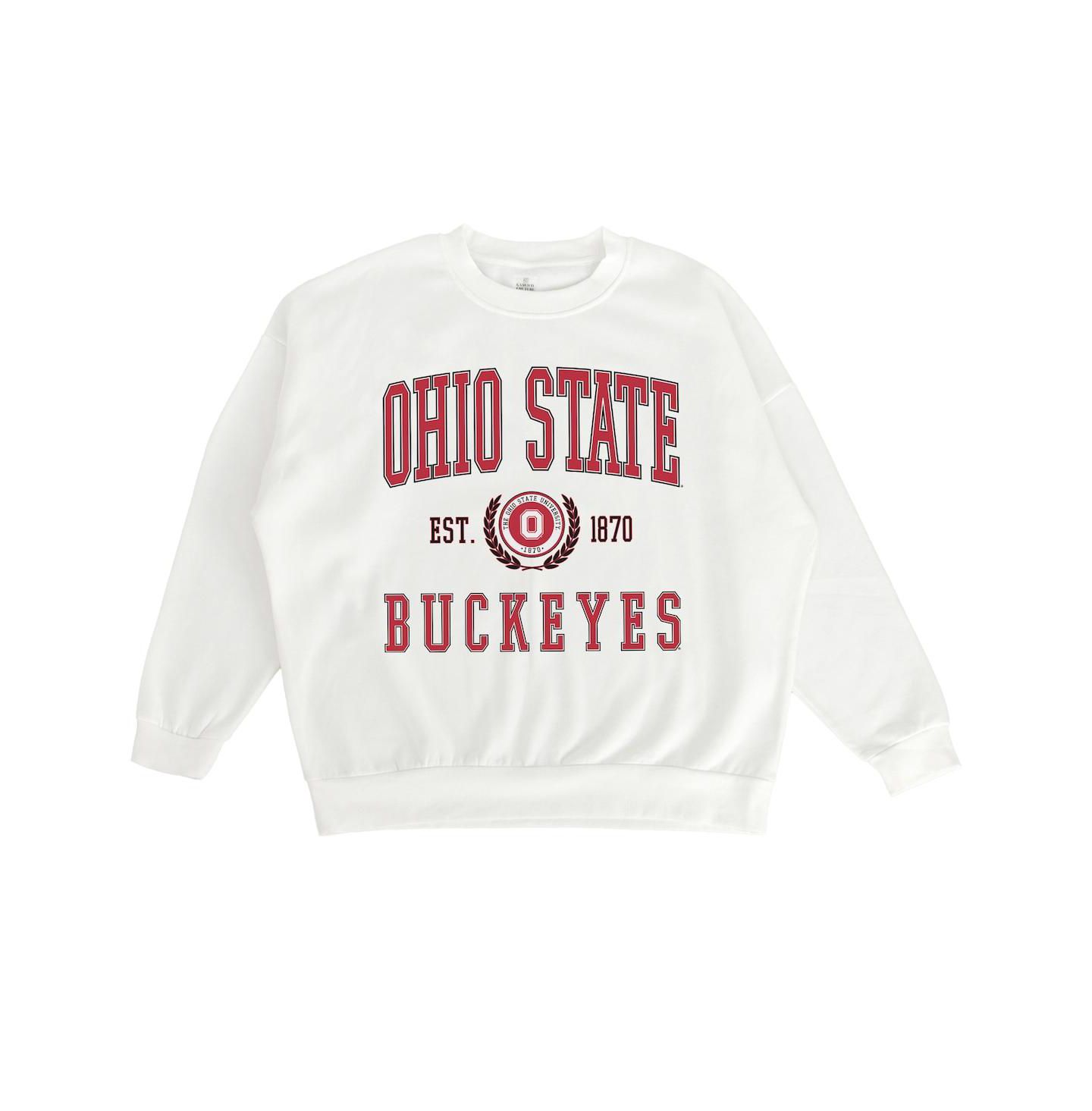 Женская толстовка Gameday Couture White Ohio State Buckeyes Premium Fleece Drop Shoulder Oversized Pullover — фото 2