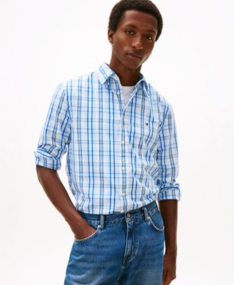 Tommy Hilfiger - Men's Flex Poplin Medium Check Shirt
