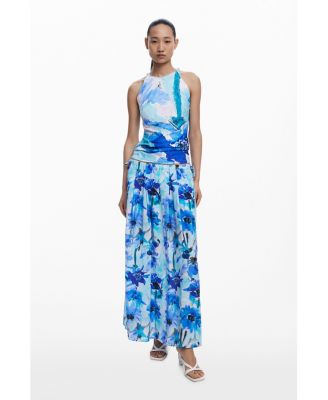 Women's Floral A-line midi skirt