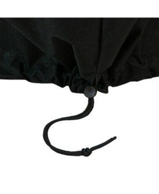 Outdoor Heavy-Duty Weather-Resistant Vinyl PVC Round Fire Pit Cover with Drawstring Closure - Black