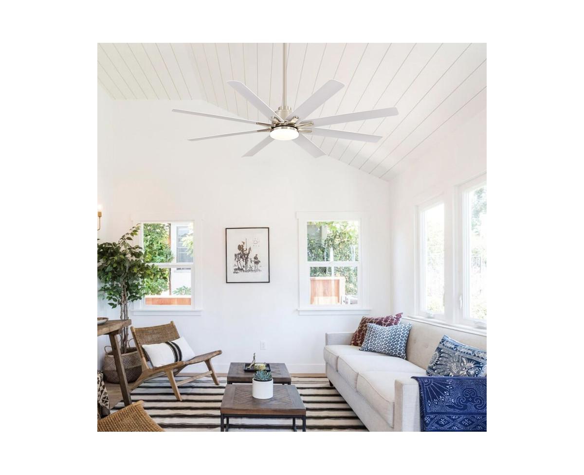 66-inch Modern Sand Nickel 8-blade Ceiling Fan with Intelligent Remote Control and App Timing Function for Various Indoor Layouts