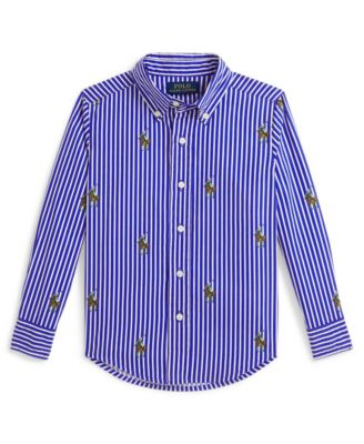 Polo Ralph Lauren - Boys 2-7 Polo Bear Striped Long-Sleeve Shirt