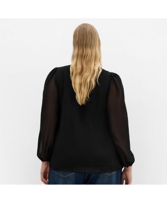 Plus Size Kelly Sheer Sleeve Top