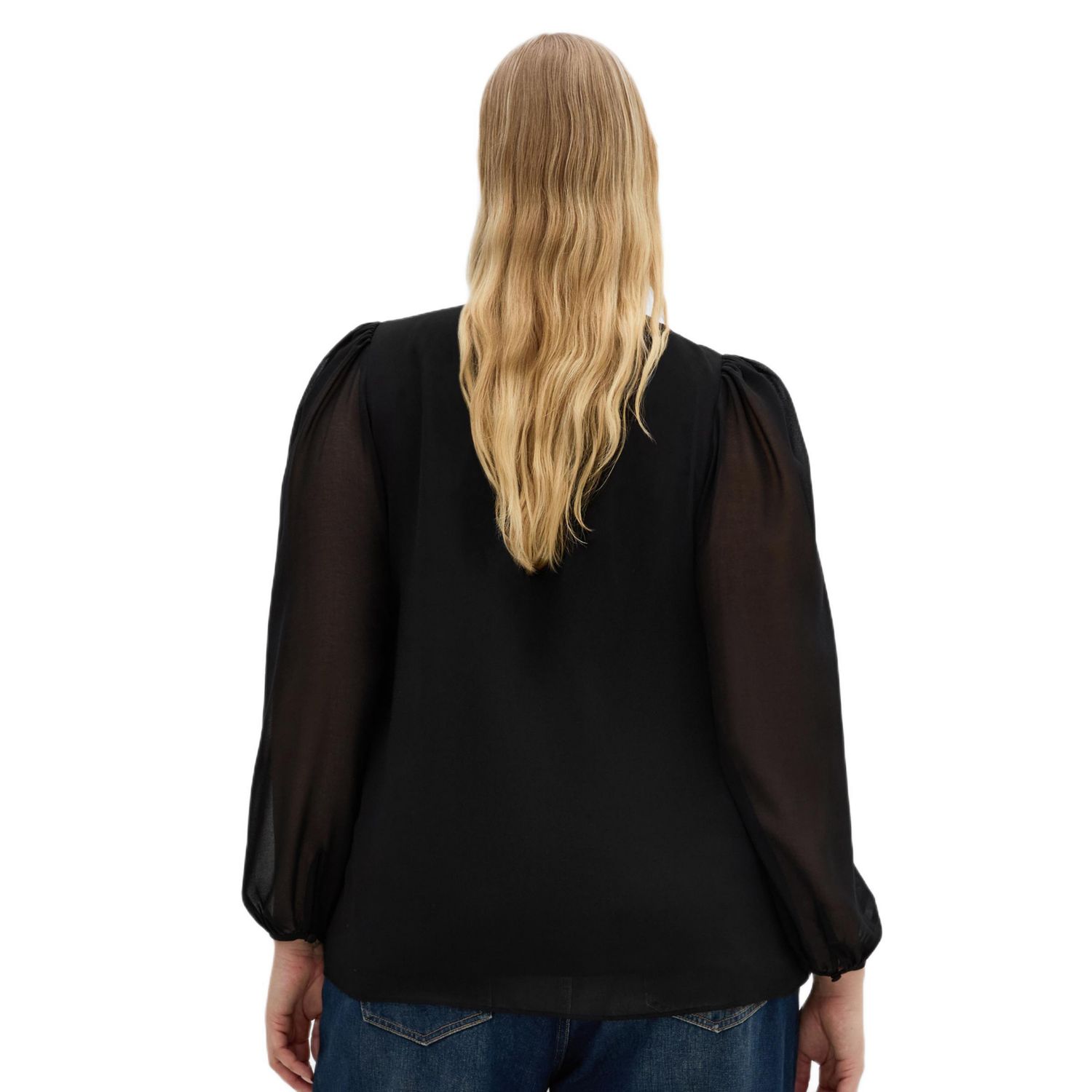 Plus Size Kelly Sheer Sleeve Top