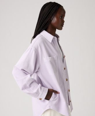 Women's Iris Button-Front Cotton Overshirt
