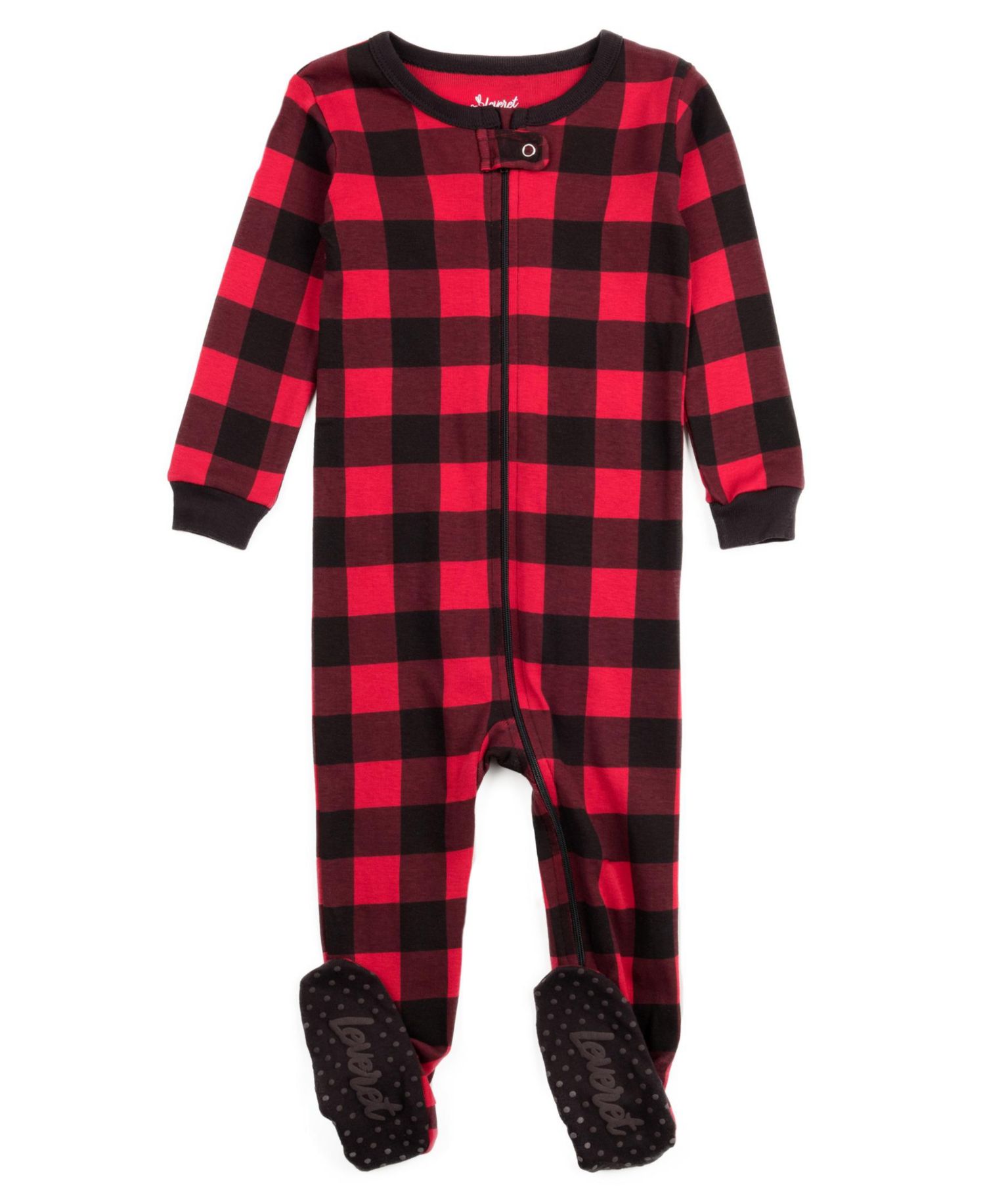 Baby Footed Cotton Plaid Holiday Pajamas