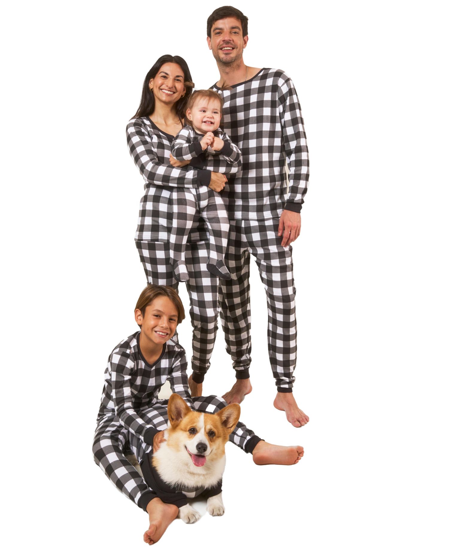 Baby Footed Cotton Plaid Holiday Pajamas