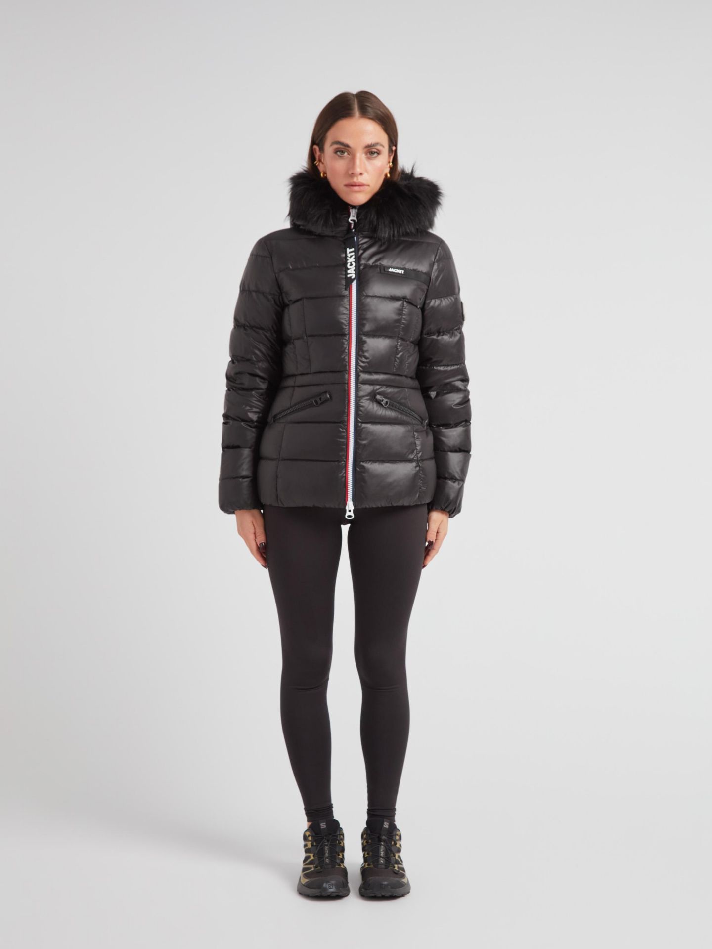 Женская куртка JACK1T R4D Faux Fur Tricolore Racer, цвет: Чёрный — фото 4