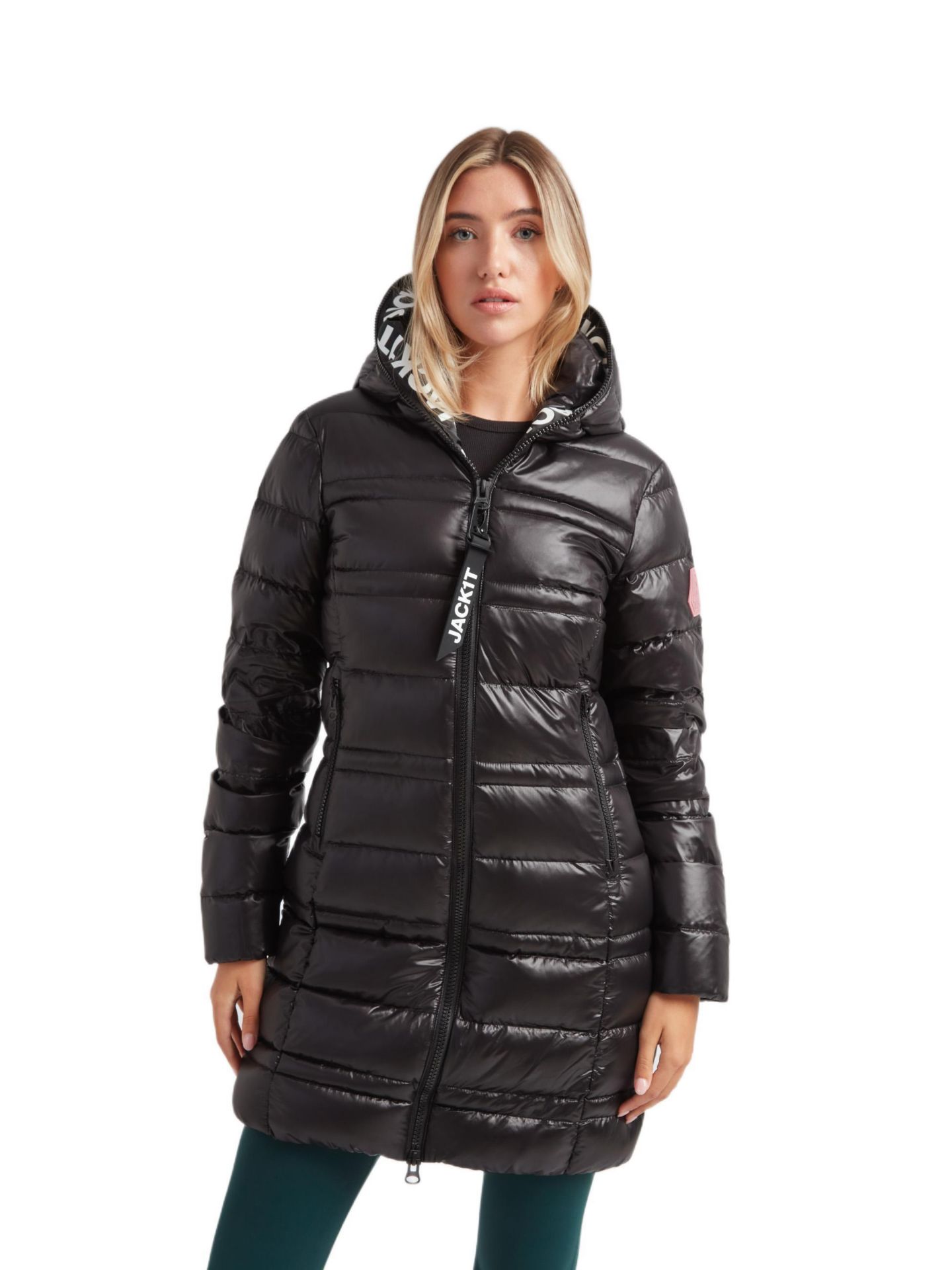 Женская куртка JACK1T R4D Tramline Hooded Puffer, цвет: Чёрный — фото 1