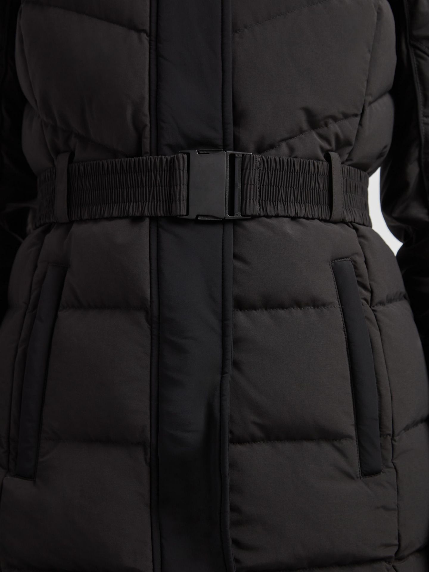 Женское пальто JACK1T Diamond Belted Hooded Down Coat, цвет: Чёрный — фото 5