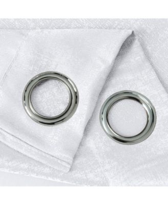 Oliva Gray Nora Embossed Blackout Grommet Panel - 52x90" White