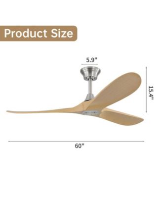 60-inch Modern Luxury Sand Nickel 3-Blade Ceiling Fans with Remote Control and Timer Function