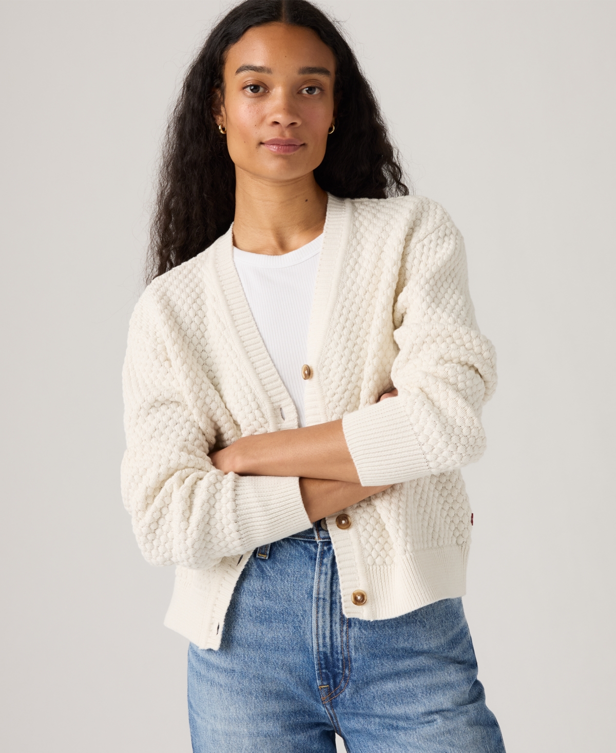 Levi's Women's Snowflake Long Sleeve Cardigan Sweater