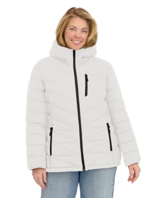 Plus Size Zip Front Short Packable Coat