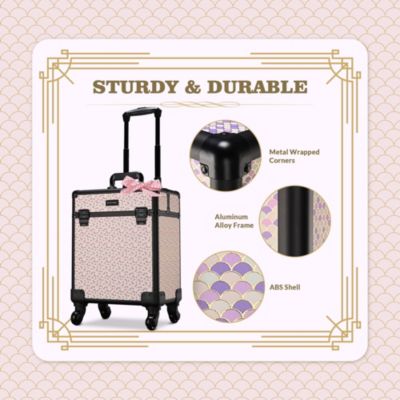 Cosmetology Case on Wheels Cosmetic Trolley Travel Art Deco Tyrian