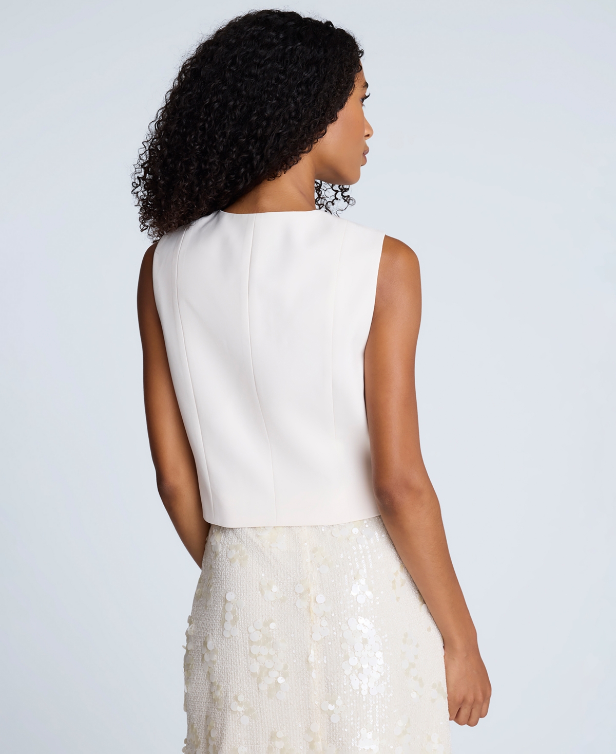 Kenneth Cole Women's Luxe Twill Three-Button Vest