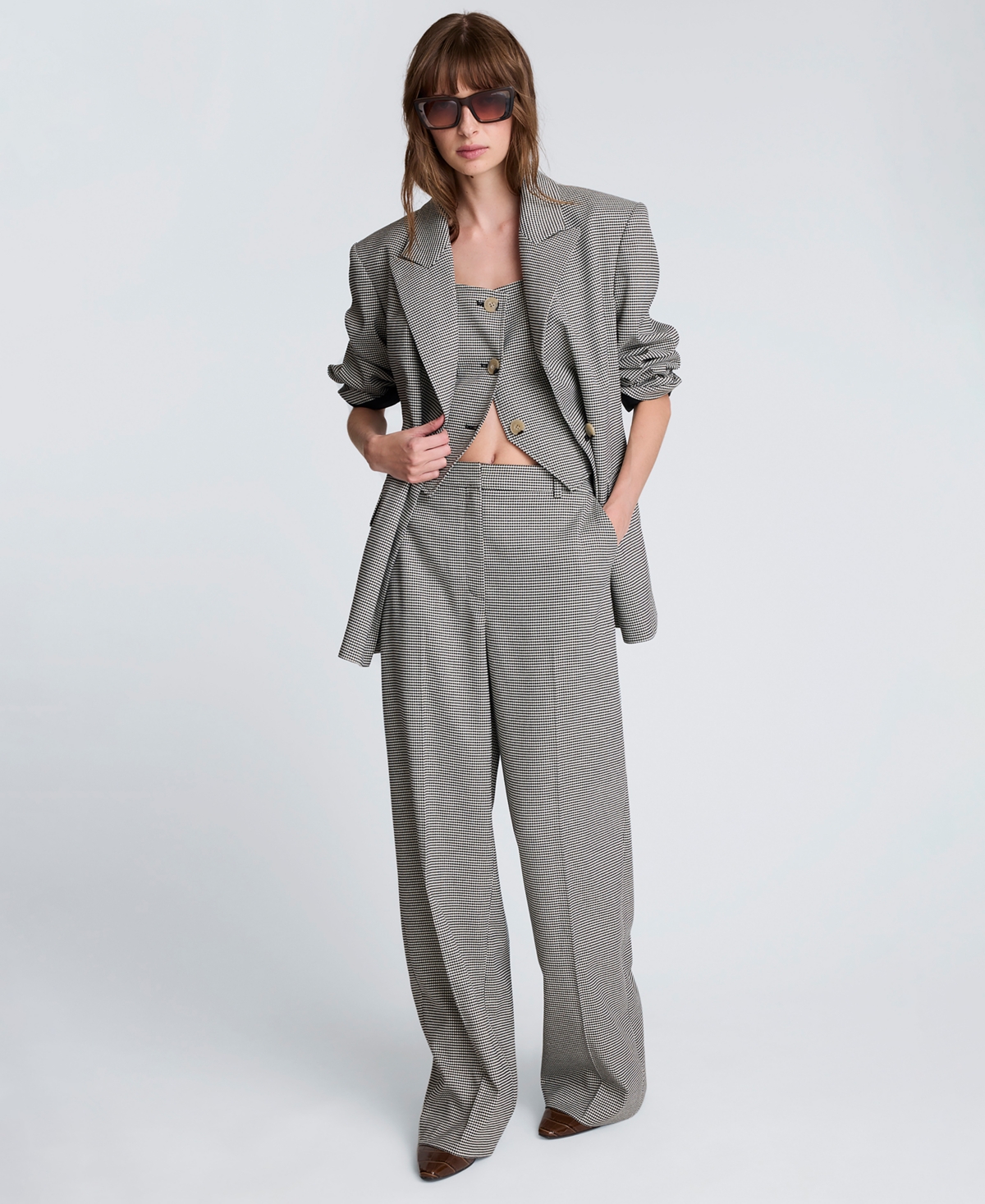 Kenneth Cole Women's Houndstooth Double-Breasted Jacket