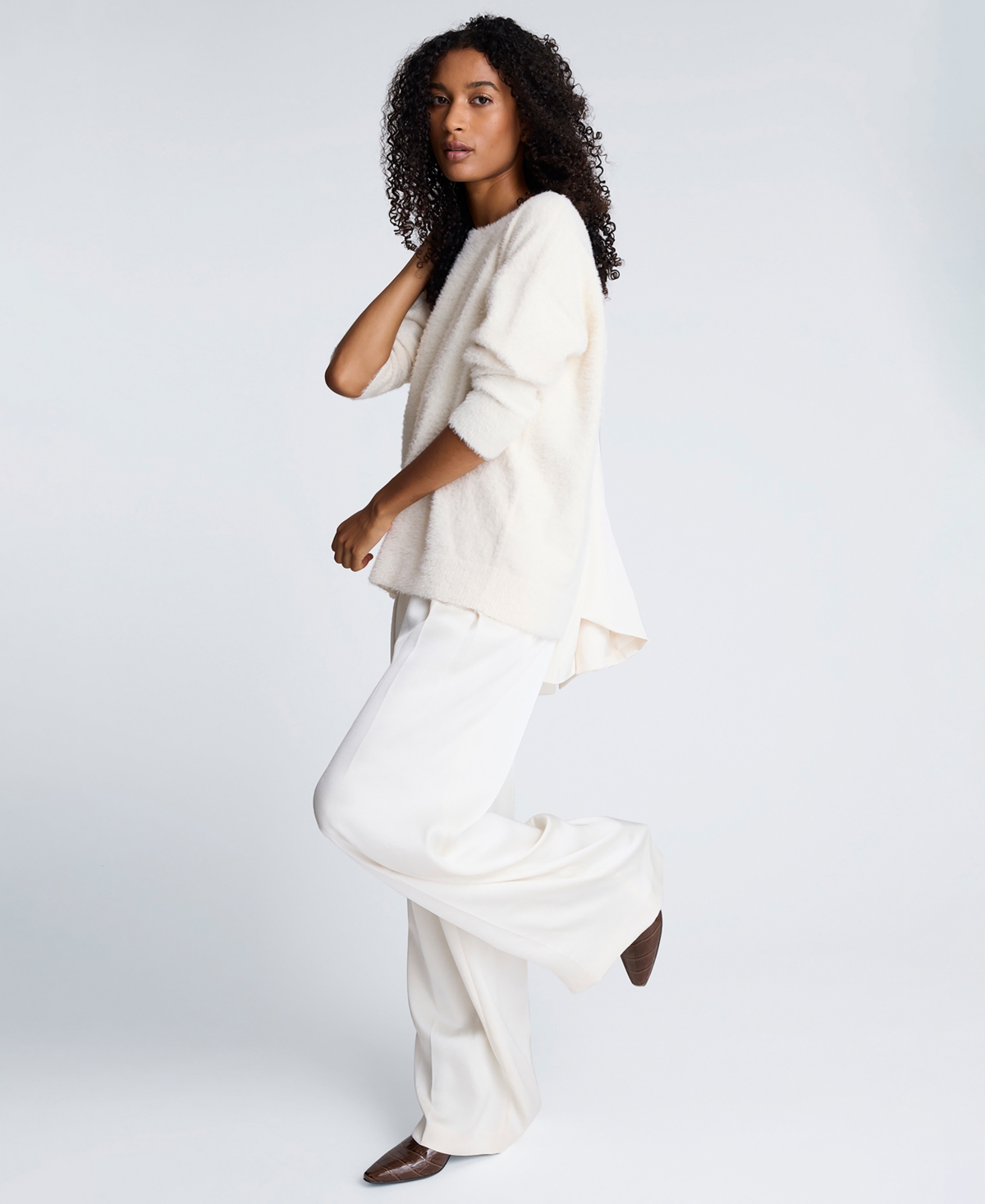 Kenneth Cole Women's Double Pleated Wide Leg Pants