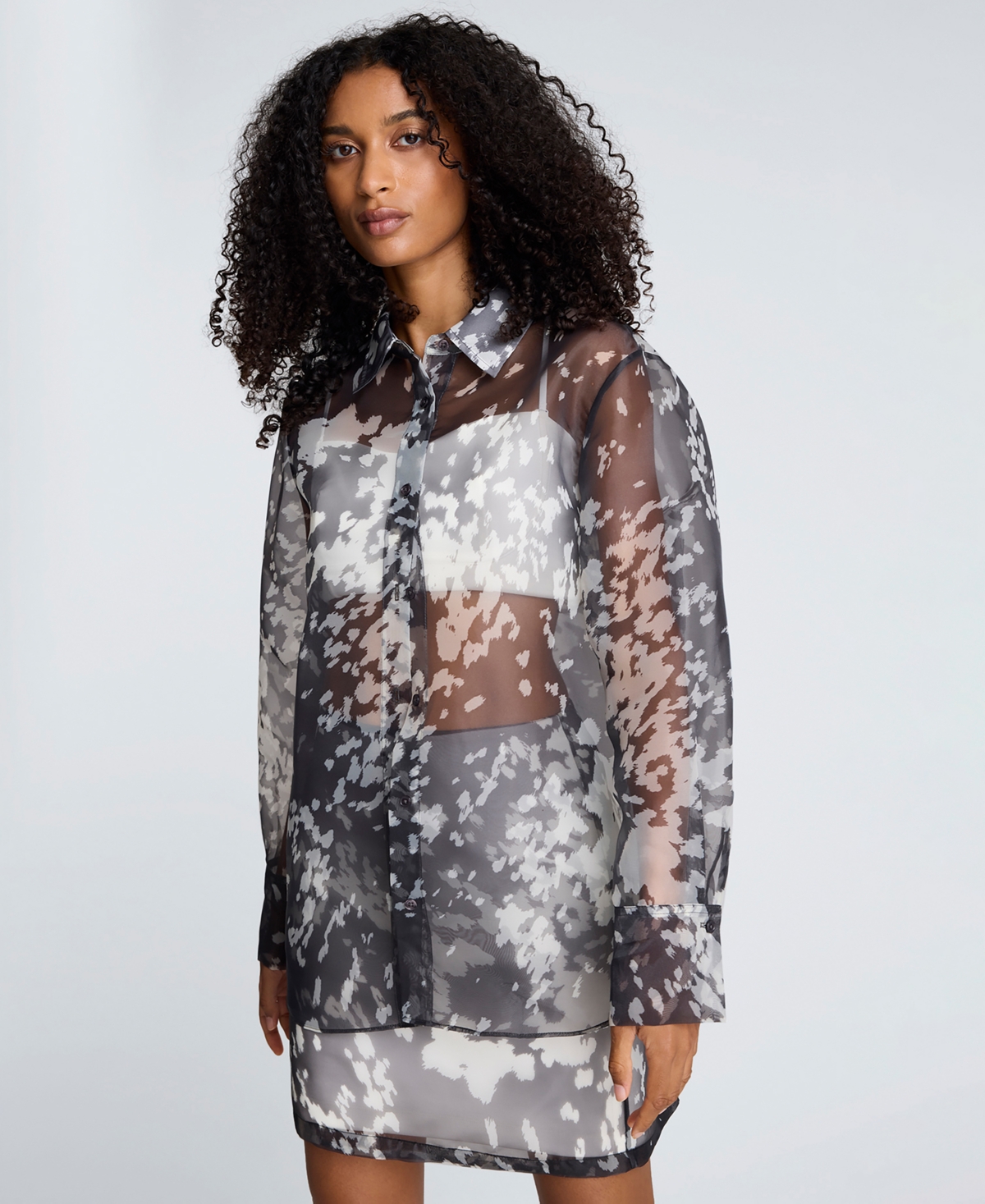 Kenneth Cole Women's Printed Organza Mini Skirt
