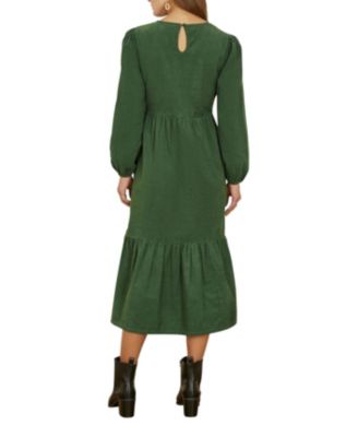 Women's Long Sleeve Embroidered Midi Dress