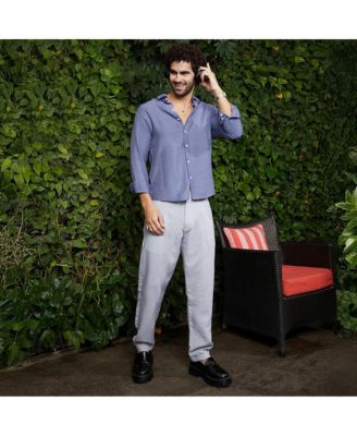 Men's Cornflower Blue Breezy Wrinked Relaxed Shirt