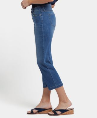 Women's Relaxed Piper Crop Exposed Button Fly Jeans