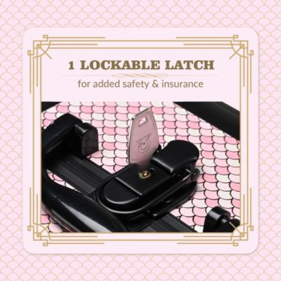 Makeup Train Case with Mirror Travel Case for Barber Art Deco Bloom