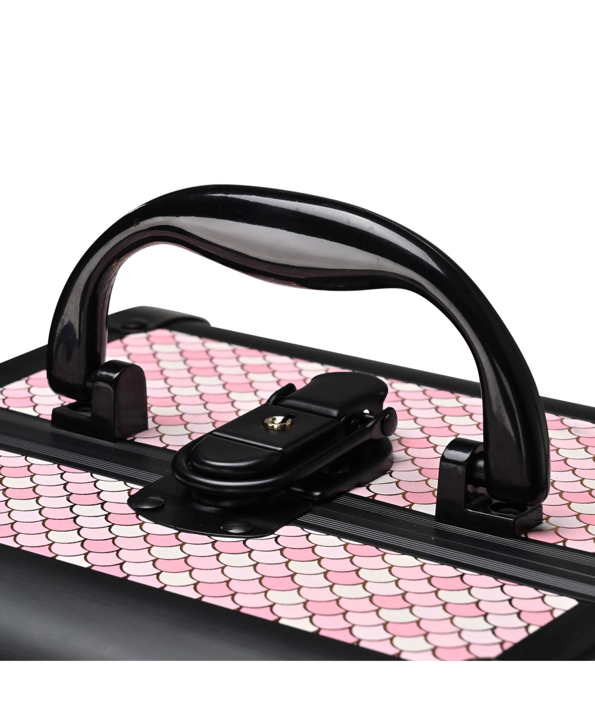 Byootique Makeup Train Case with Mirror Travel Case for Barber Art Deco Bloom