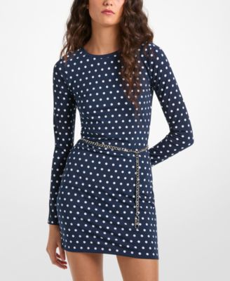 Michael Kors - Women's Dotted Long-Sleeve Mini Dress