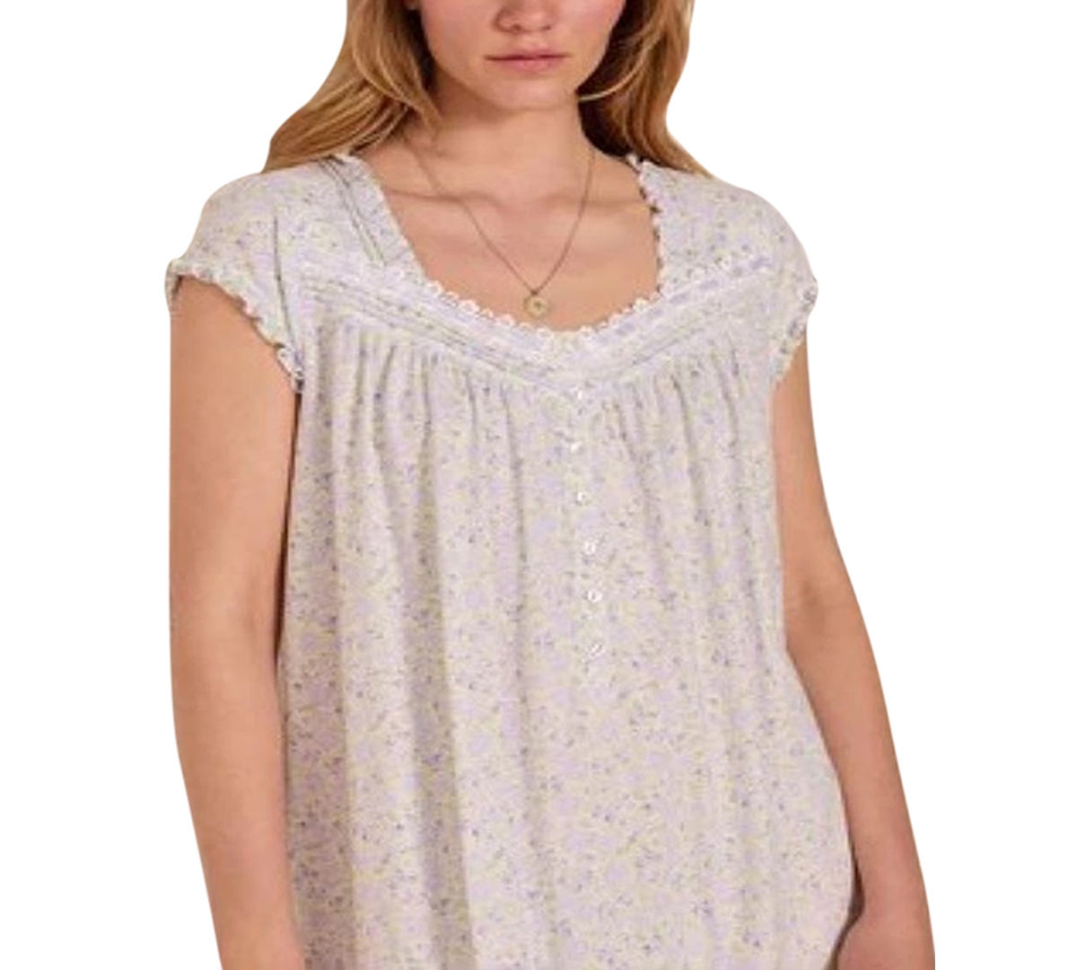 Eileen West Women's Printed Cap Sleeve Nightgown