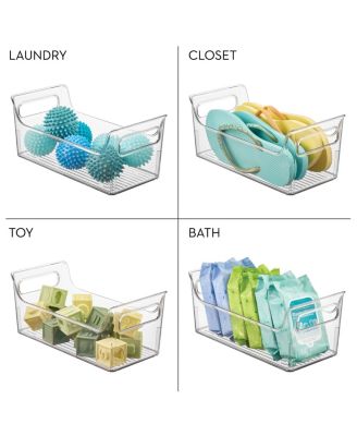 Plastic Condiment Organizer with Handles, Set of 4, Clear, Made in USA