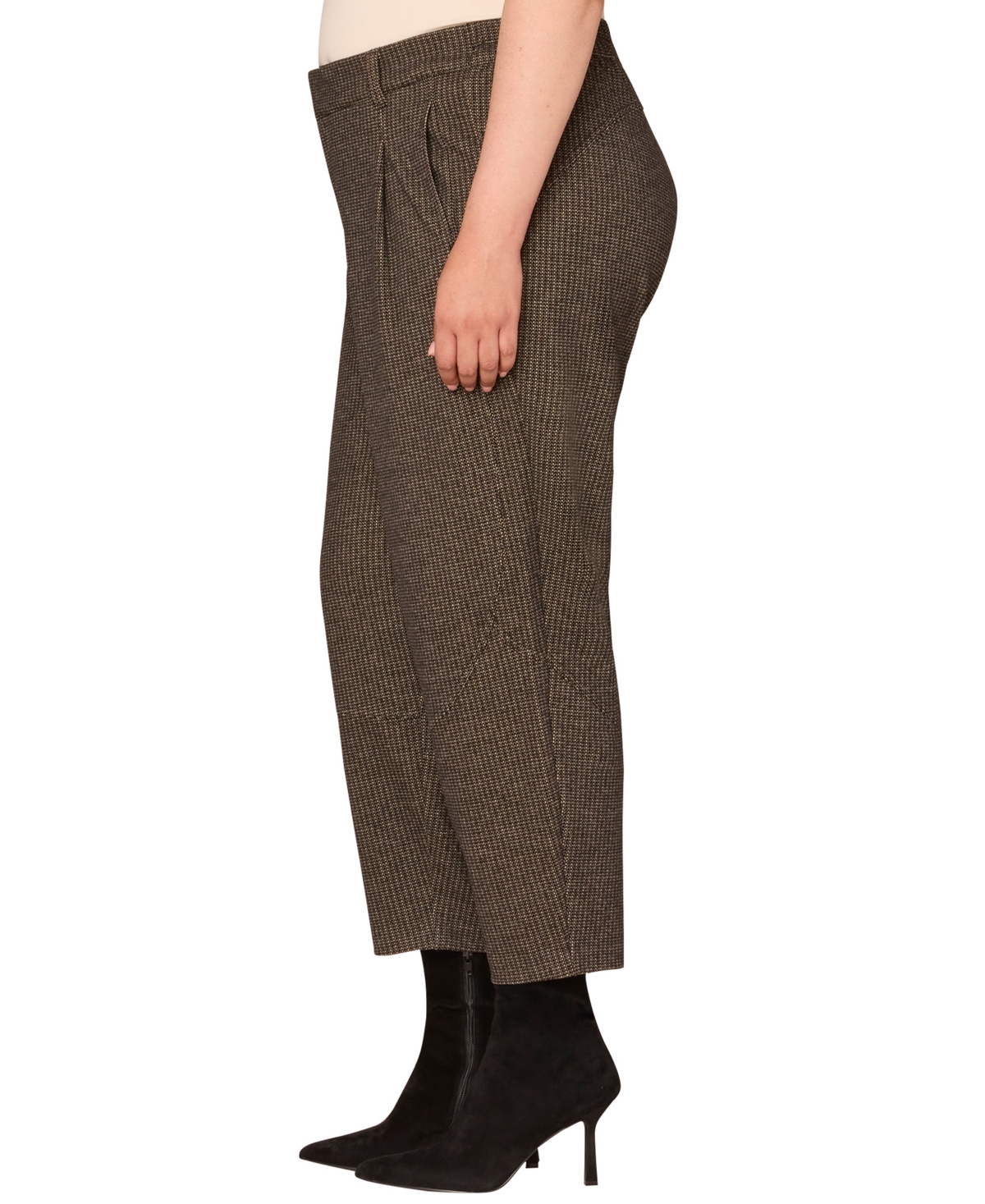 Democracy Plus Size Ultra Skyrise Balloon Barrel Pants In Brown