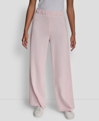 Women's Mid-Rise Sequin Detail Wide Leg Pants