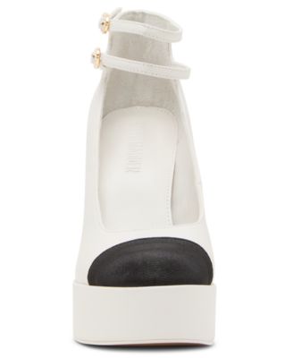 Women's Peyton Cap-Toe Platform Mary-Jane Pumps