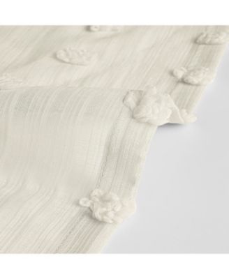 Geometric Patterned Faux Linen Sheer Curtain