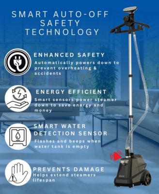 Commercial-Grade Smart Auto Shut-Off 1800W Garment Steamer with Pedal Control and Low-Water Alert