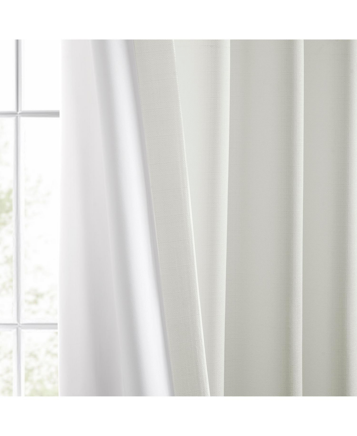 Half Price Drapes Magnolia Off White Italian Faux Linen Room Darkening Curtain