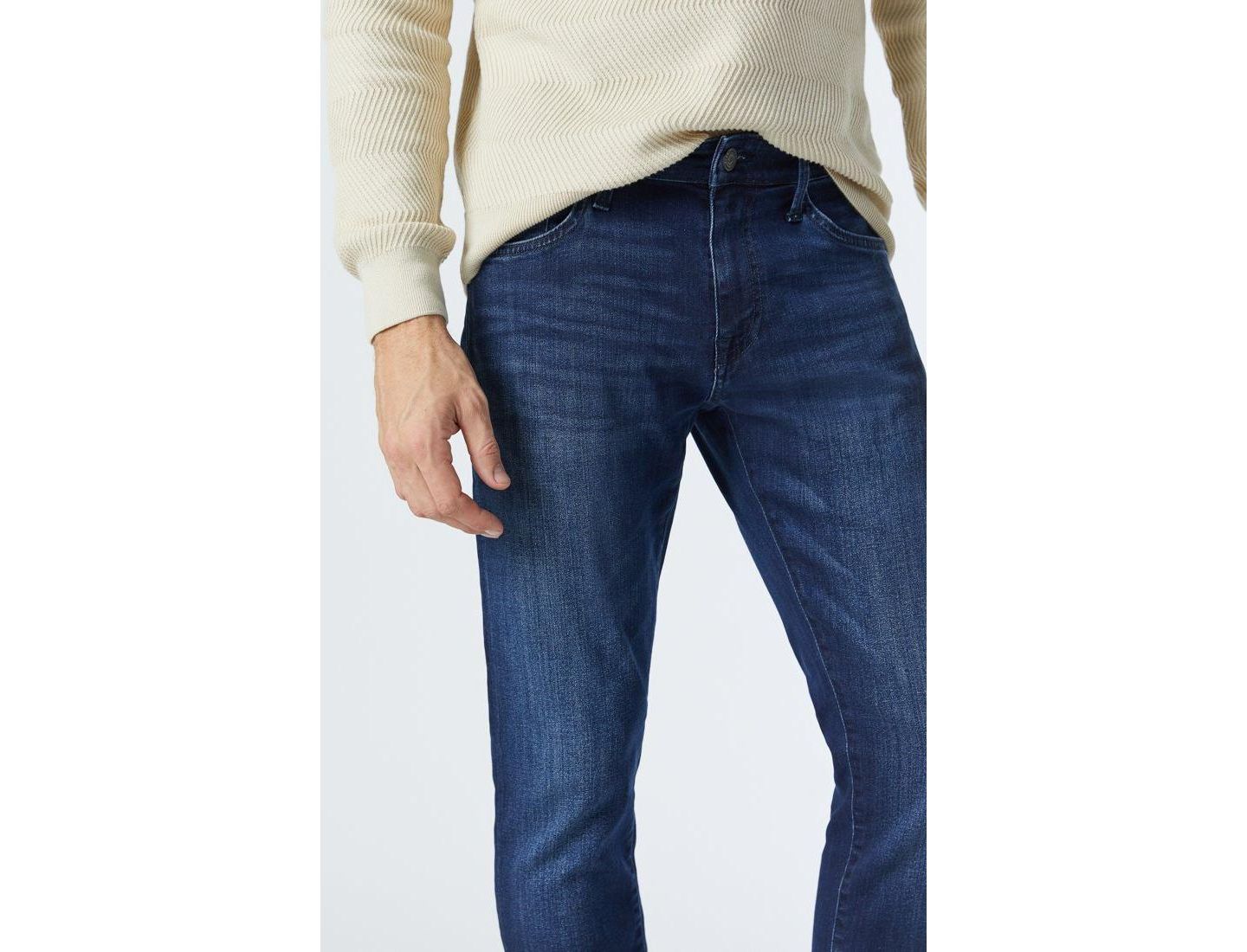 Мужские джинсы Mavi Jeans Jake Regular Rise Skinny Leg In Dark Tonal Nashville — фото 6