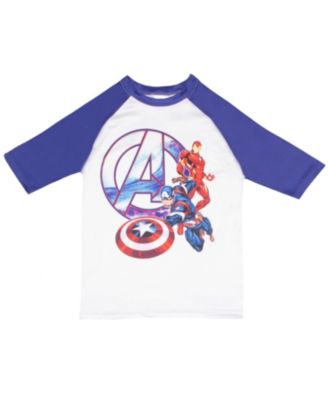 Big Boys Marvel 2-Piece Quick Drying Swim Shirt and Trunks Swimsuit Set