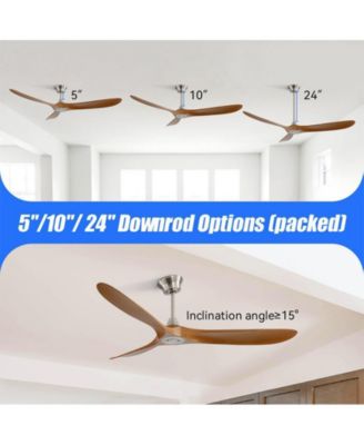 60-inch Modern Luxury Sand Nickel 3-Blade Ceiling Fans with Remote Control and Timer Function