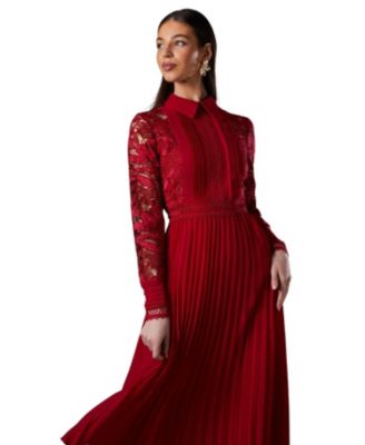 Women's Long Sleeve Midi Shirt Dress