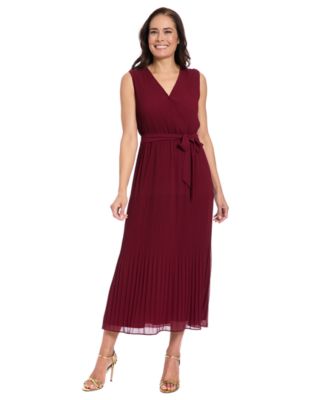 London Times - Women's Pleated Midi Dress
