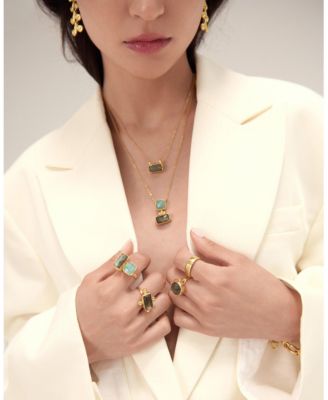 Nerissa Labradorite And Aqua Chalcedony Pendant Necklace