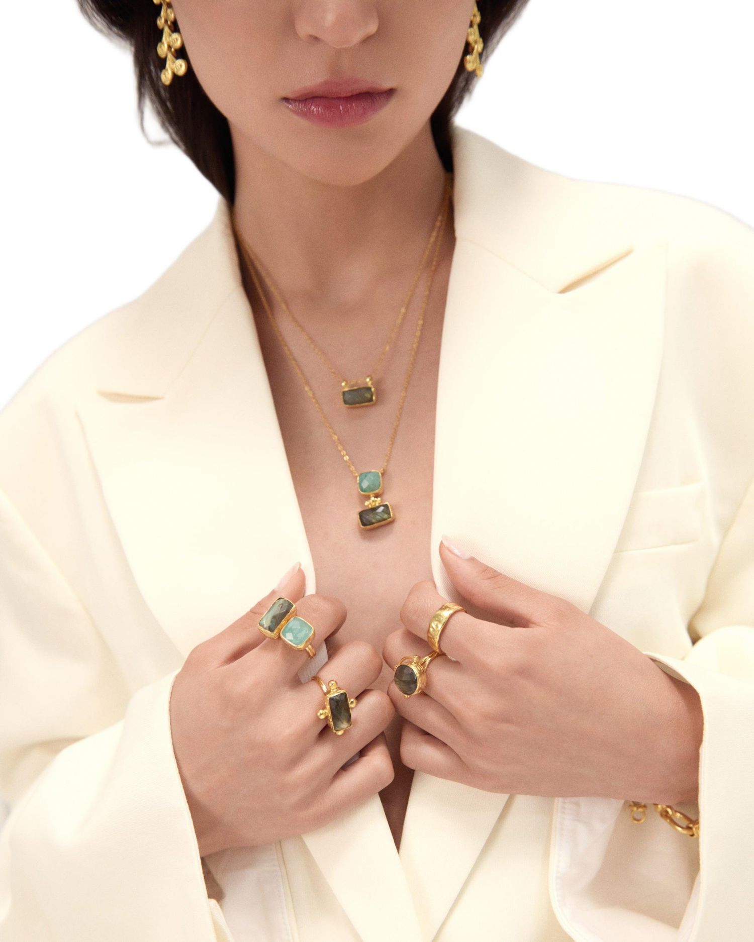 Nerissa Labradorite And Chalcedony Pendant Necklace