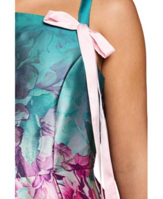 Women's Strappy Bow Detail Twill Midi Dress