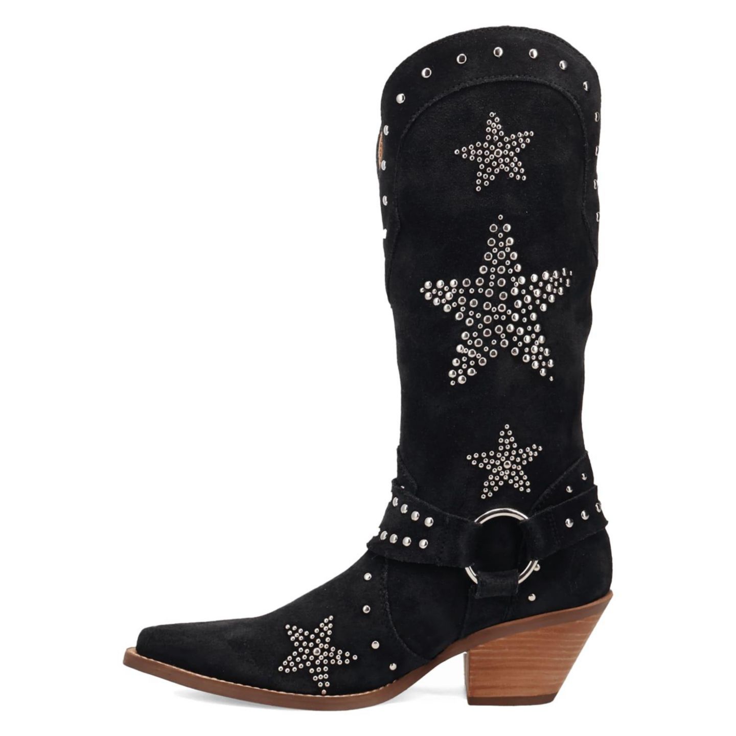 Женские ботинки Dingo Lucky Stars Suede Leather Boot, цвет: Чёрный — фото 3