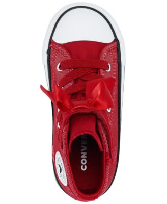 Toddler Girls' Chuck Taylor All Star Bows High Top Fastening Strap Casual Sneakers from Finish Line