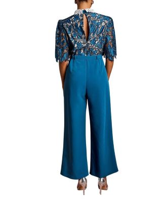 Women's Lace Shirt Short Sleeve Jumpsuit