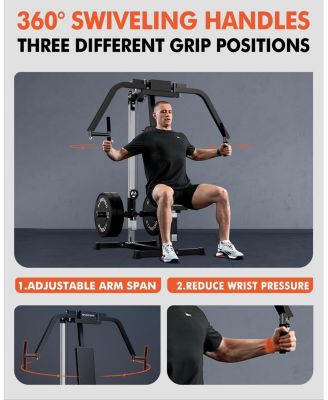 Chest & Reverse Fly Machine - 400LB Plate Loaded PEC Deck with Band Pegs for Home Gym